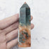 3.75 Inch Carnelian Moss Agate Tower O13