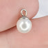 9mm Silver Imitation Pearl Drop Charm R125