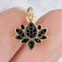 12mm Gold Cubic Zirconia Black Lotus Charm B5