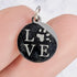 14mm Silver Round "Love" with Paw Print Charm A2