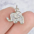 12mm Silver Cubic Zirconia Elephant Charm V35