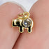10mm Gold Cubic Zirconia Simple Elephant Charm Z2