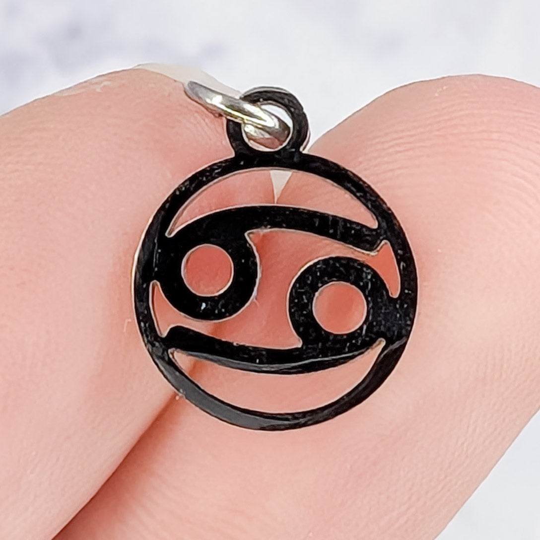 13mm Stainless Steel Cancer Zodiac Sign Outline Charm Y2