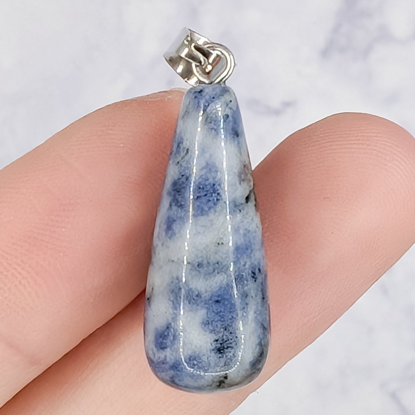 28mm Blue Spot Jasper Teardrop Pendant Y4
