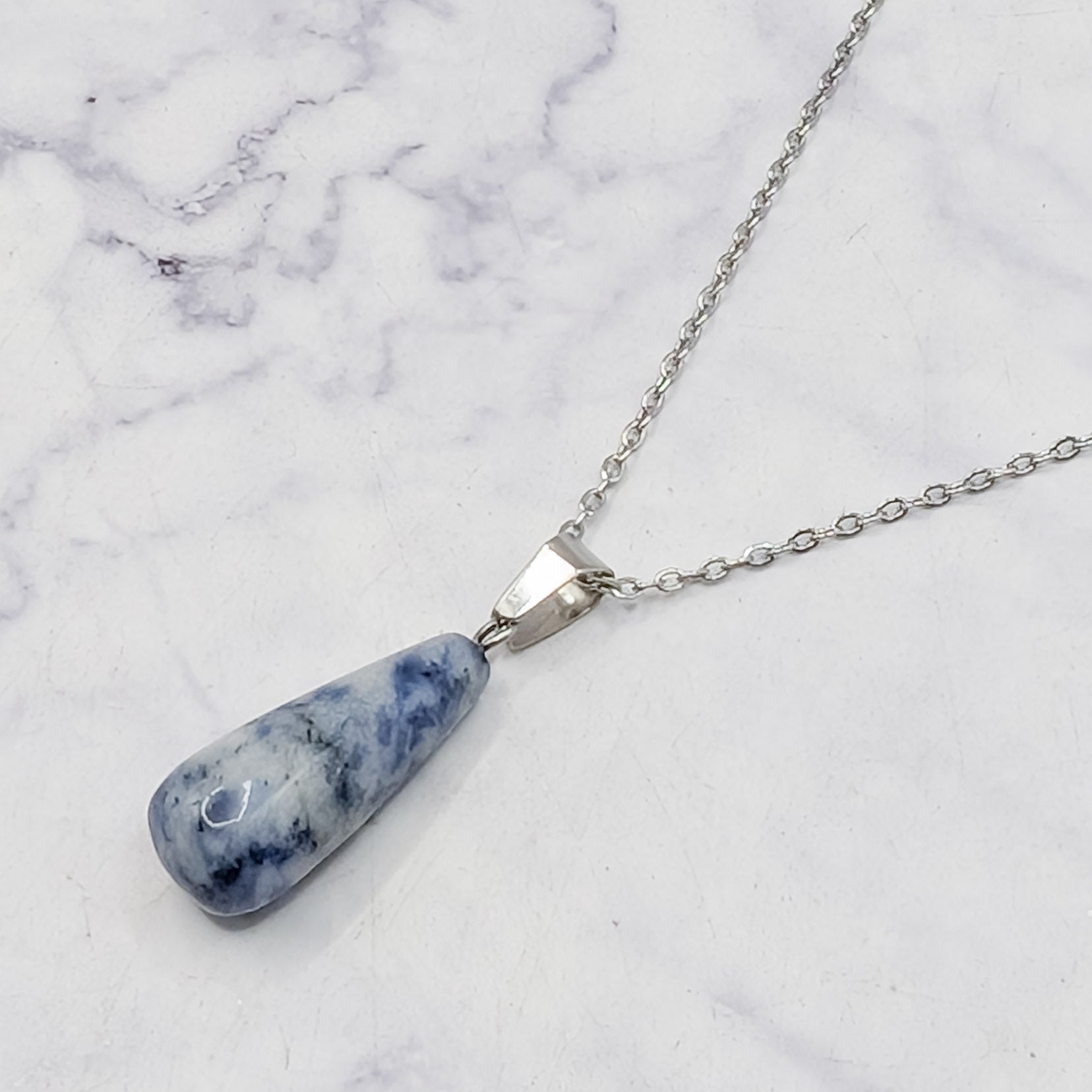 28mm Blue Spot Jasper Teardrop Pendant Y4