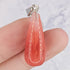 28mm Cherry Quartz Glass Teardrop Pendant X4