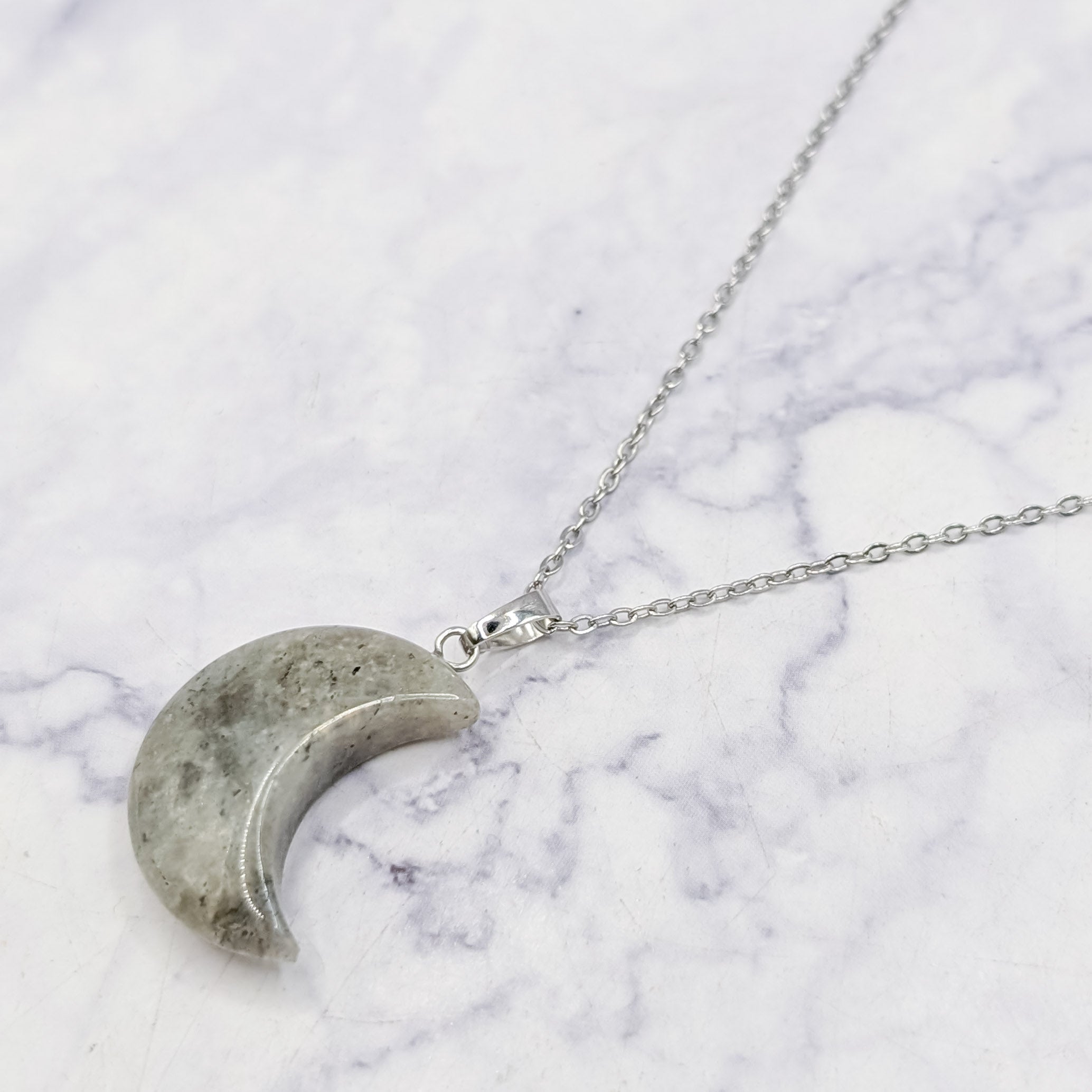 29mm Labradorite Moon Pendant J6