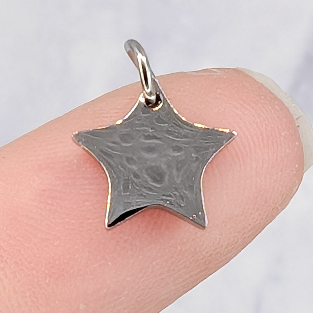 10mm Silver Stainless Steel Simple Star Charm D2