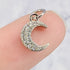10mm Silver Cubic Zirconia Crescent Moon Charm W35