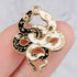 26mm Black and White Intertwined Celestial Snakes Charm A2