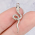 27mm Silver Cubic Zirconia Looped Snake Charm P6