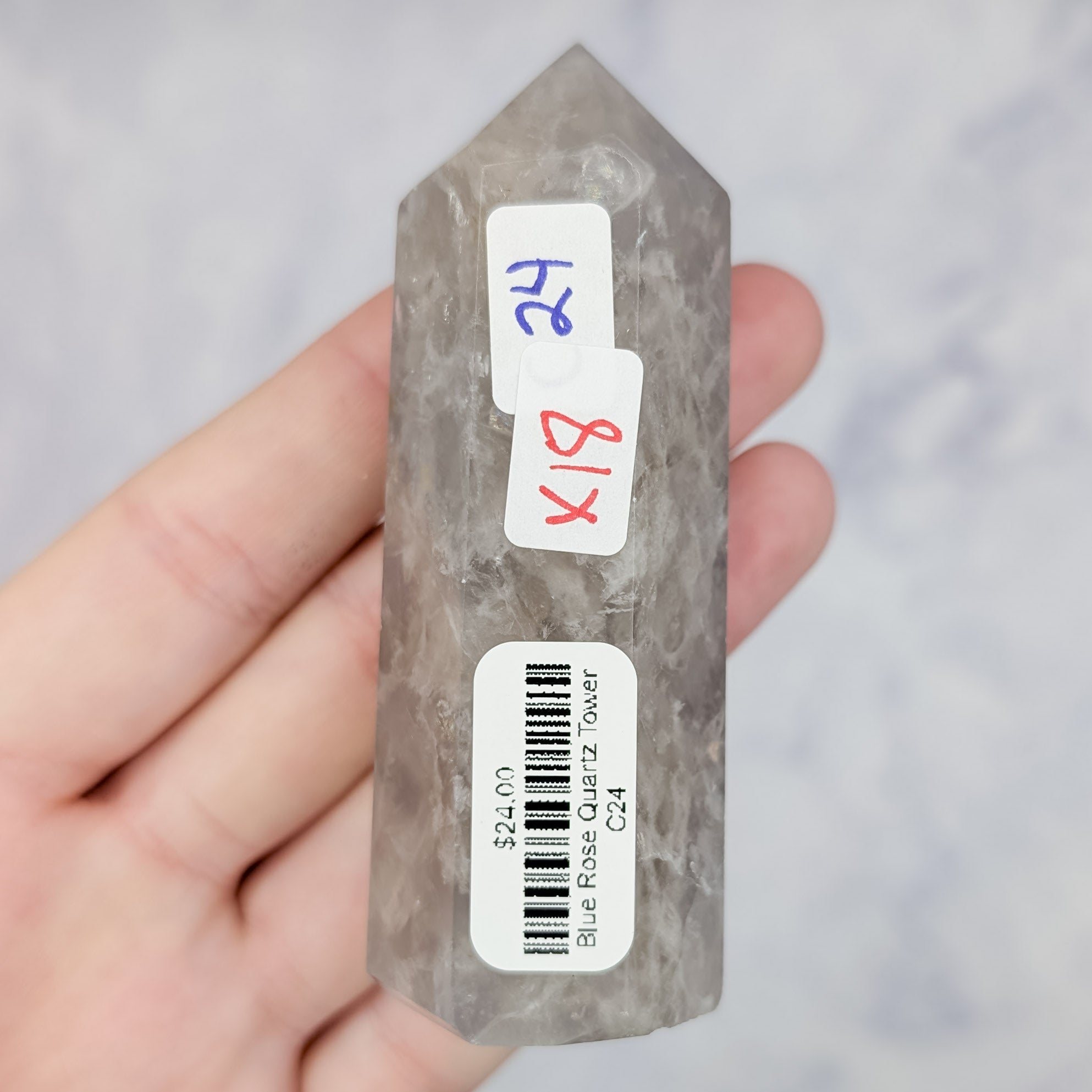 Blue Rose Quartz Tower C24