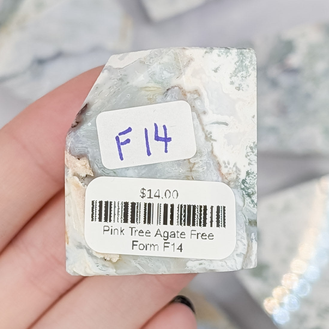 Pink Tree Agate Free Form F14