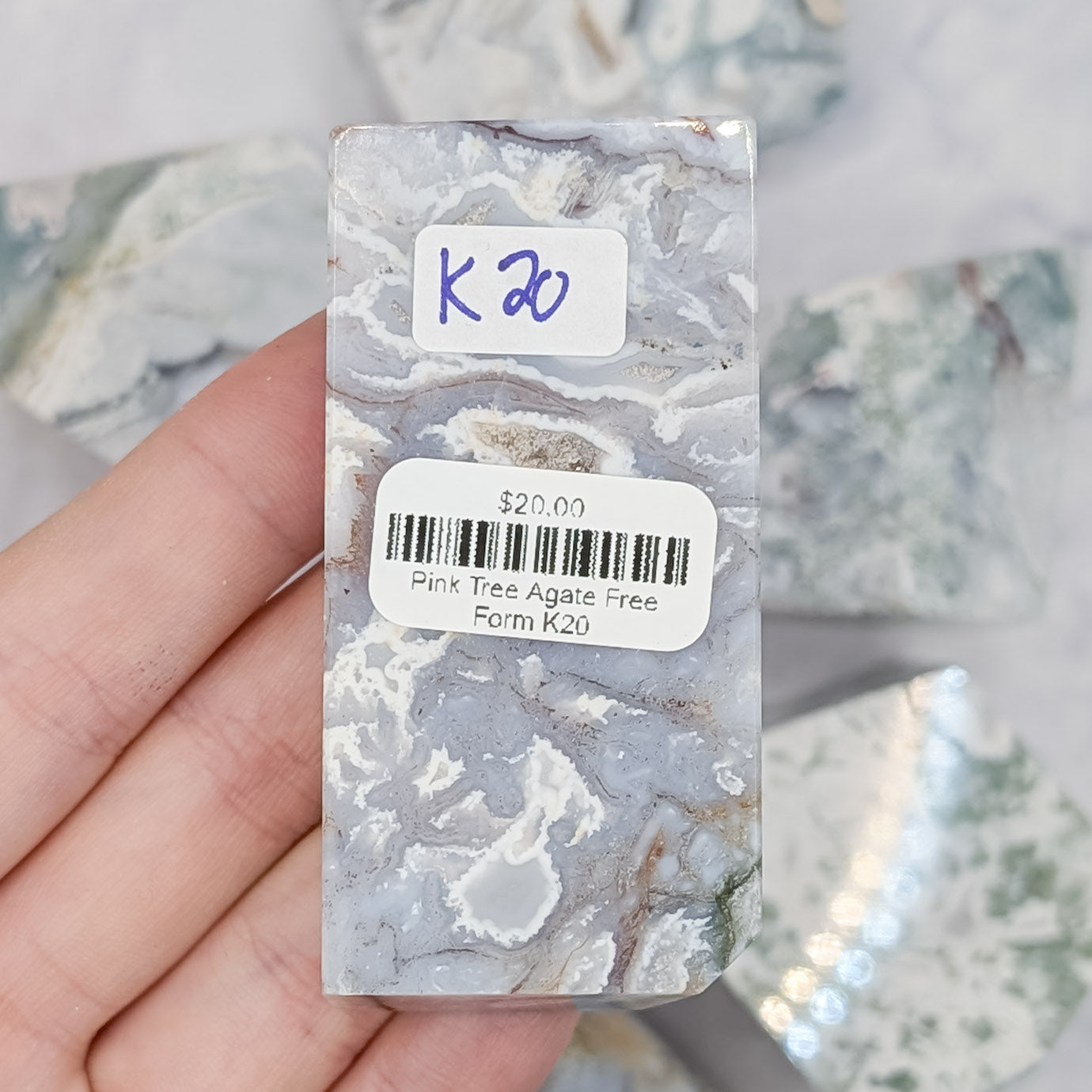 Pink Tree Agate Free Form K20