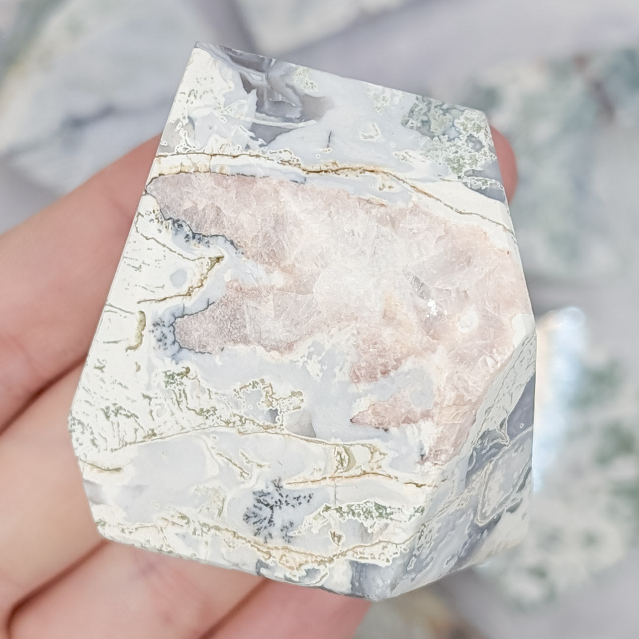 Pink Tree Agate Free Form D28