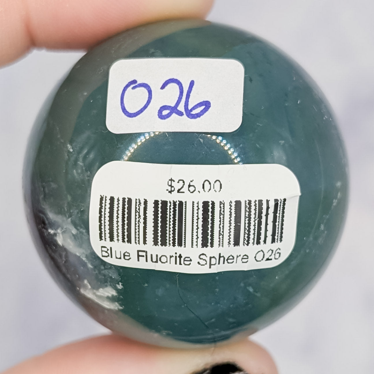 Blue Fluorite Sphere O26