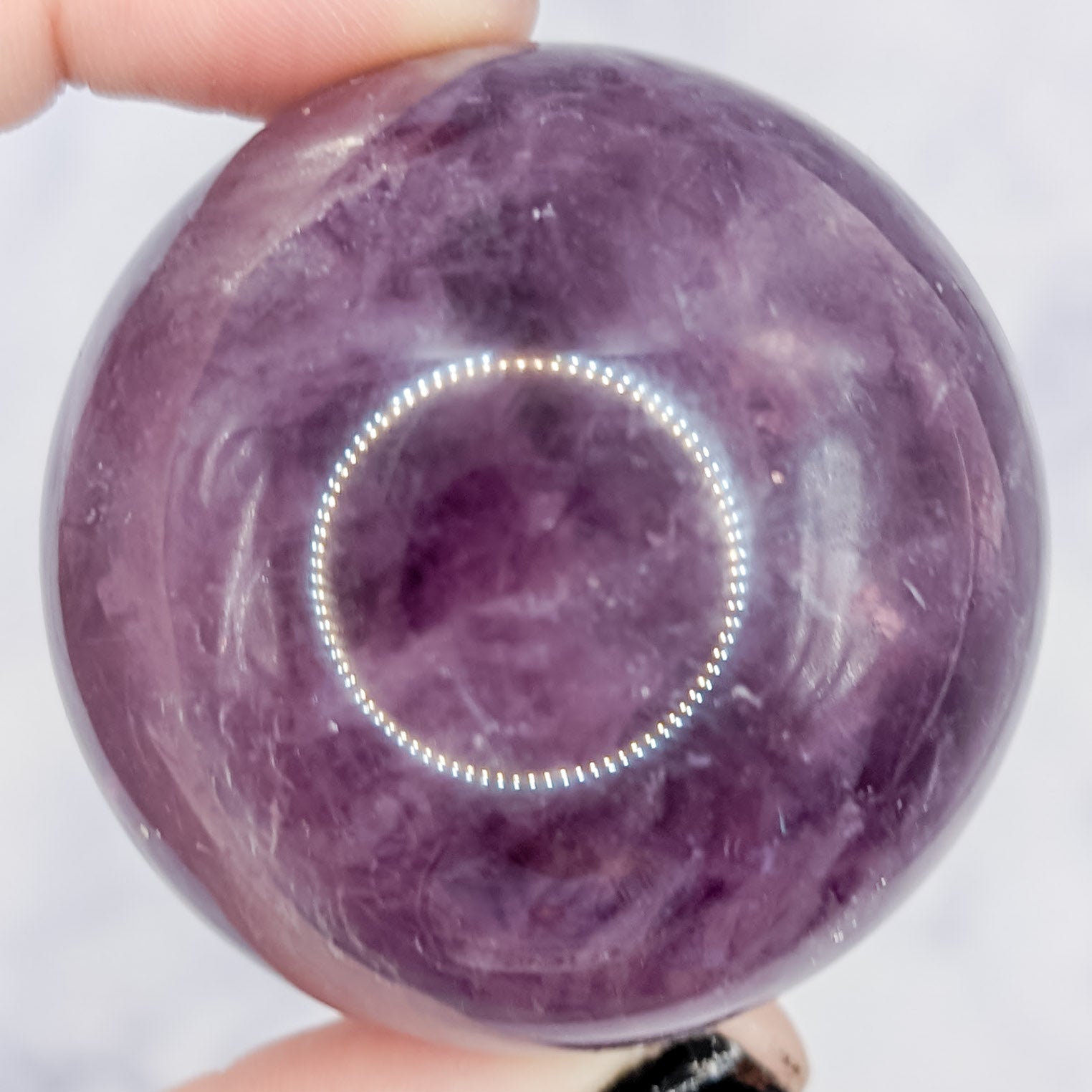 Purple Silk Fluorite Sphere A34