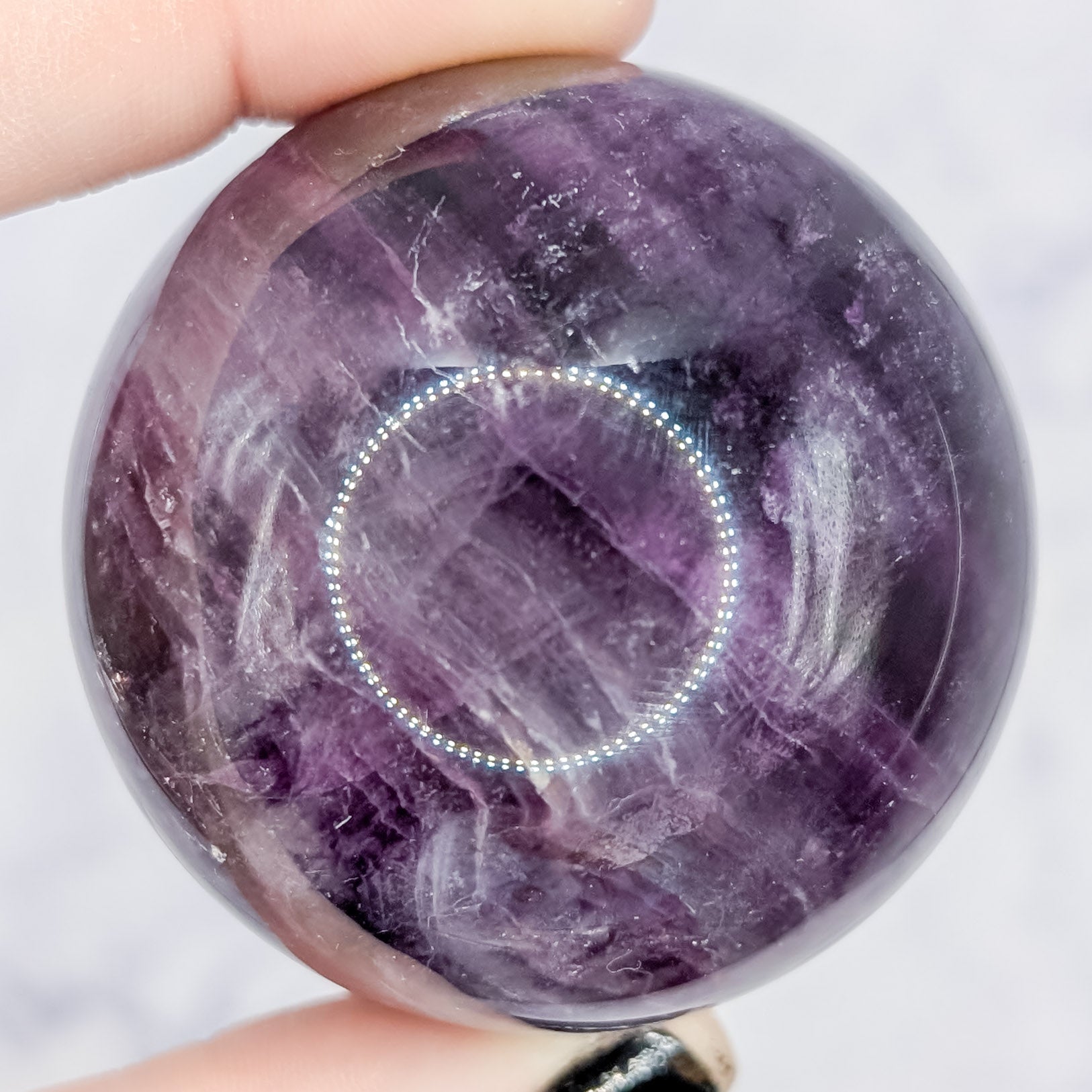 Purple Silk Fluorite Sphere H42
