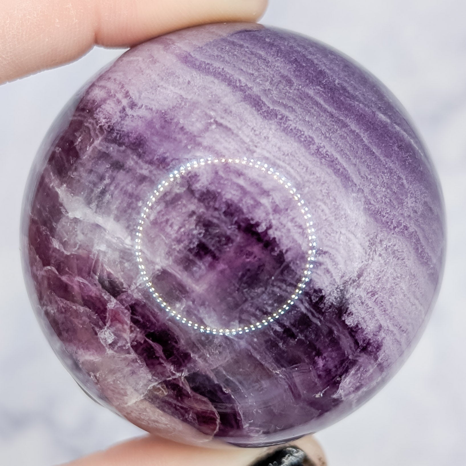 Purple Silk Fluorite Sphere G47