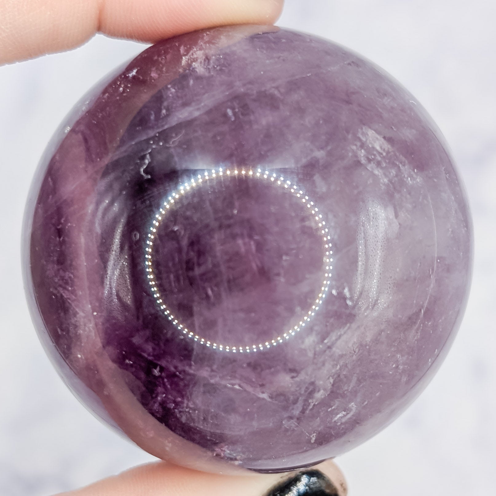 Purple Silk Fluorite Sphere E48