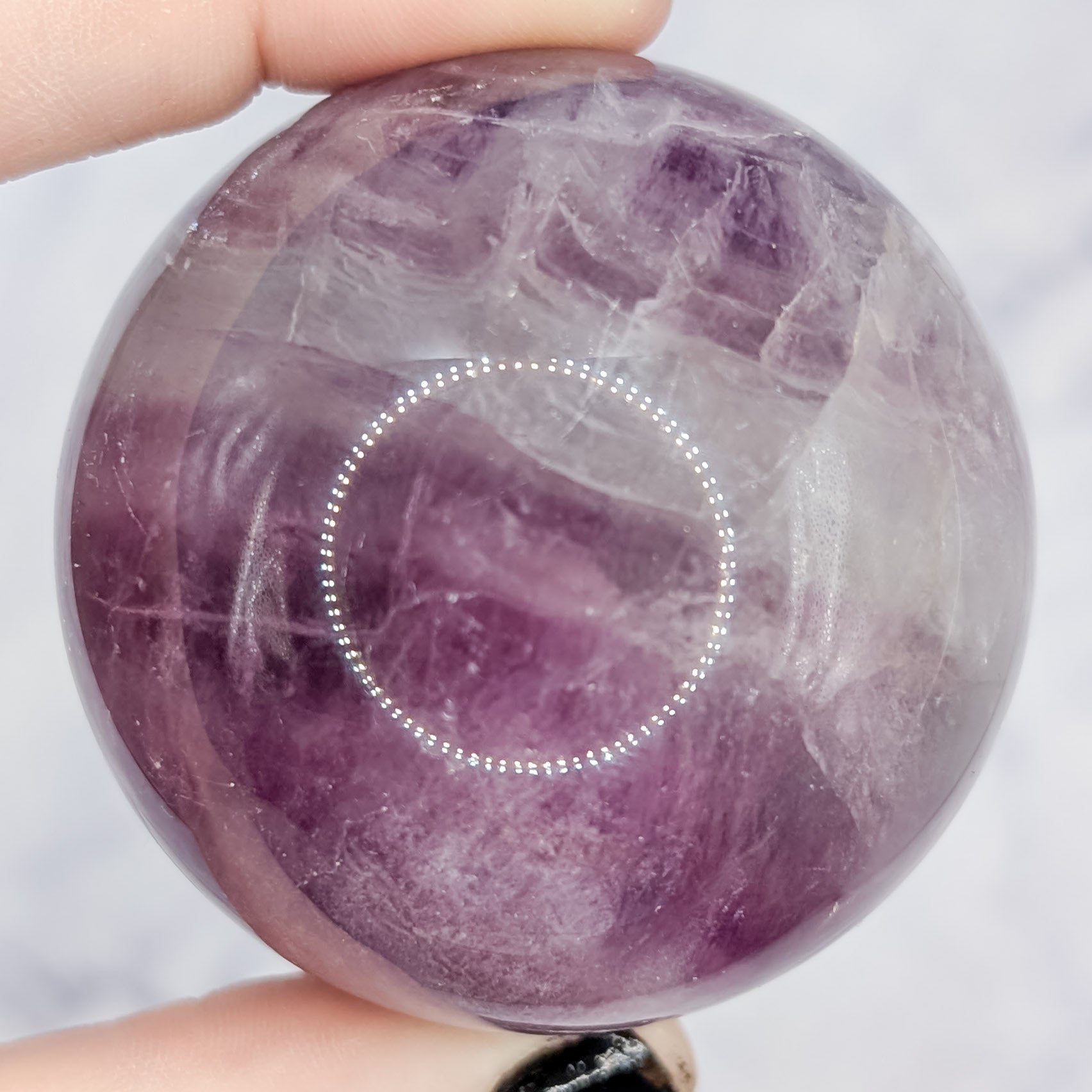 Purple Silk Fluorite Sphere D49