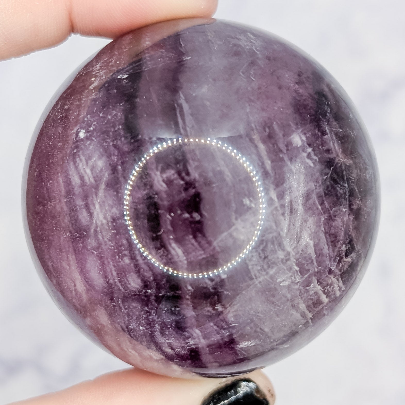 Purple Silk Fluorite Sphere F53