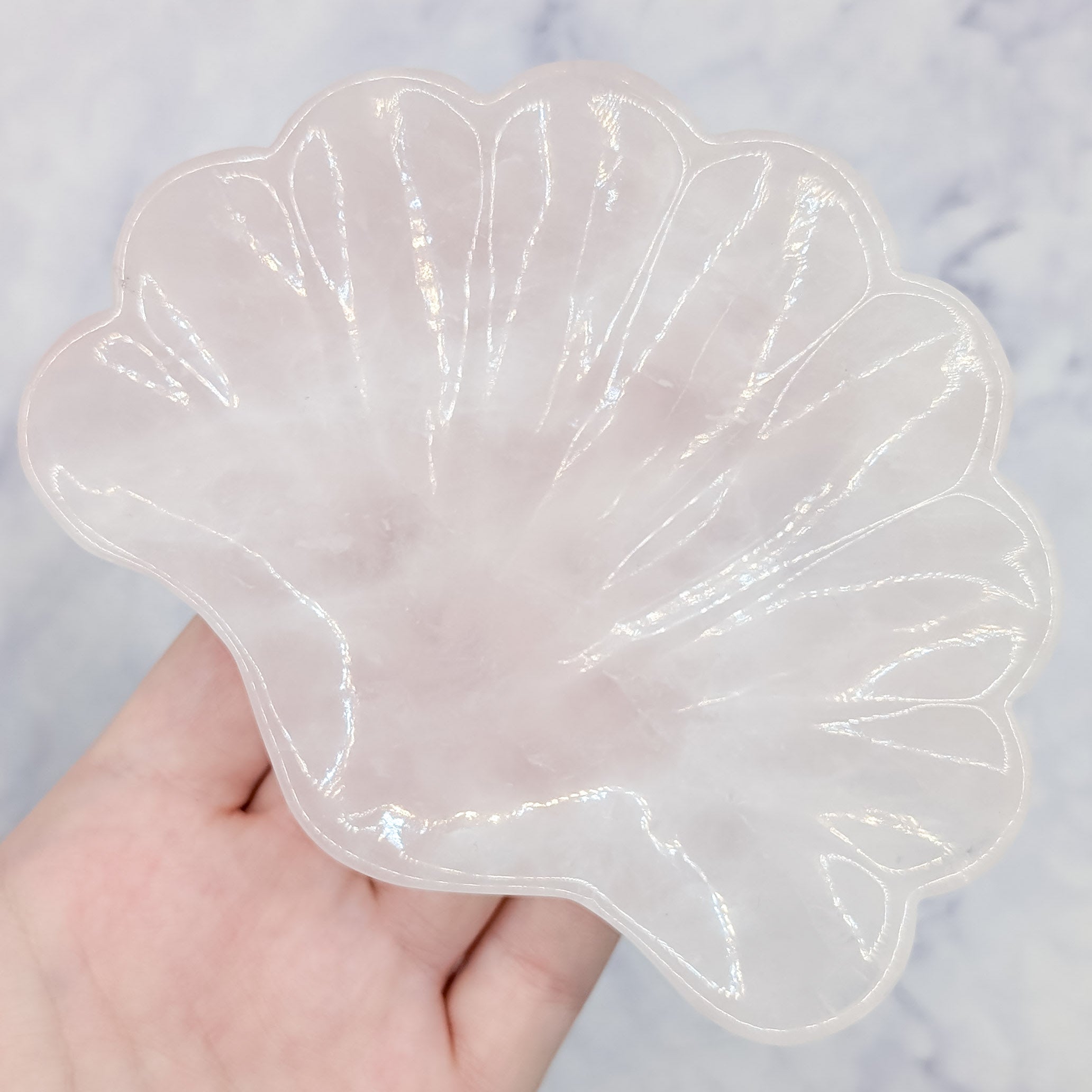 Rose Quartz Shell Bowl G50