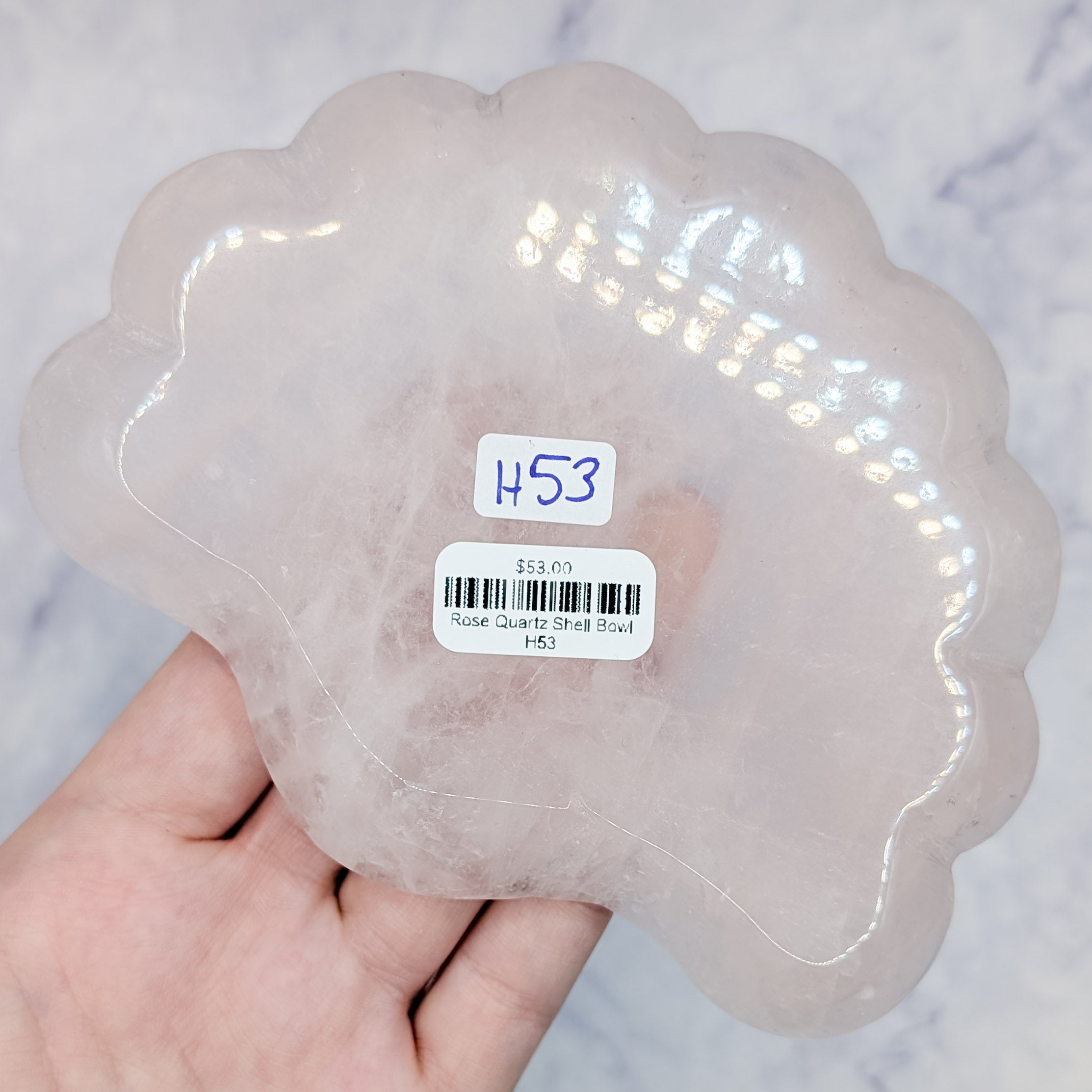 Rose Quartz Shell Bowl H53