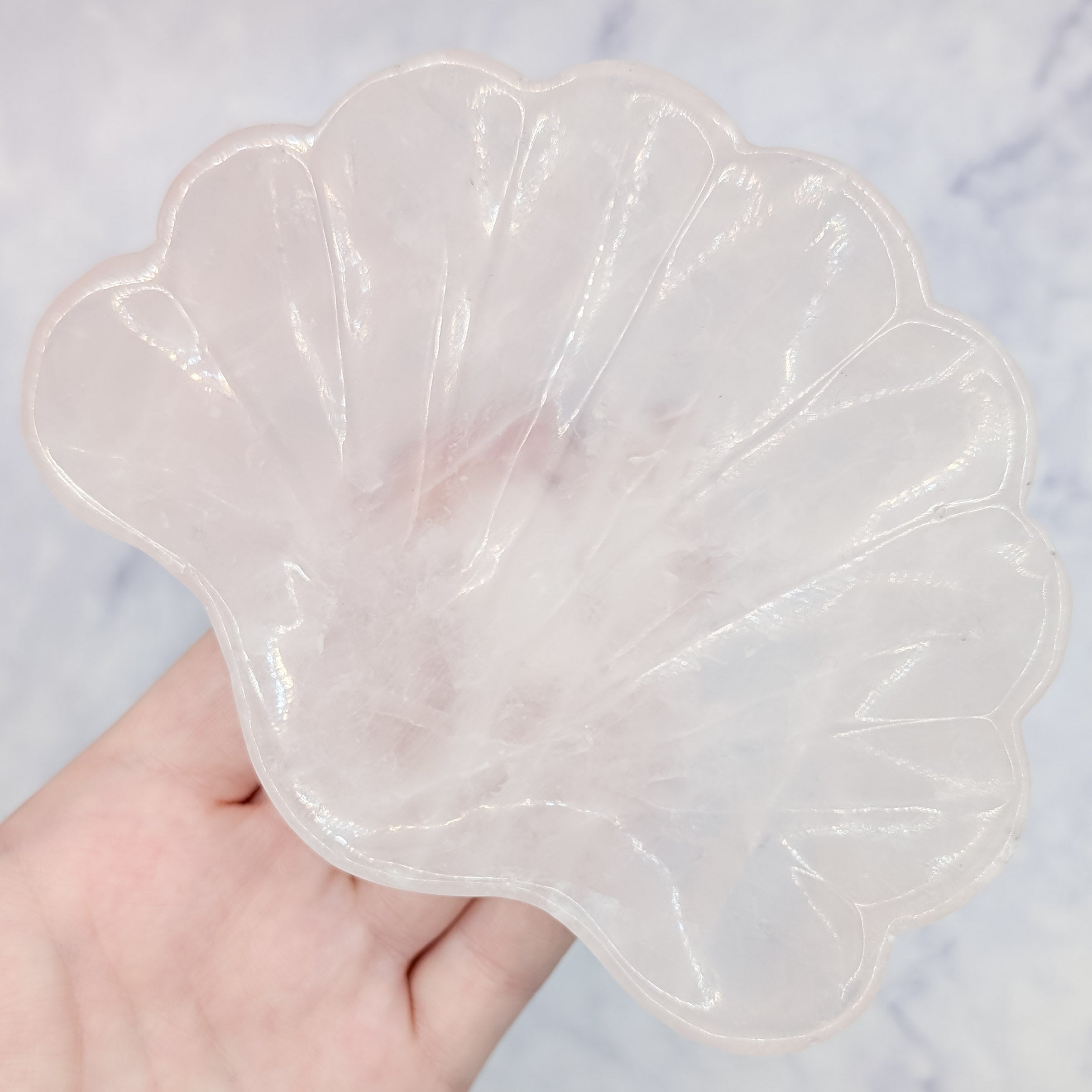 Rose Quartz Shell Bowl H53