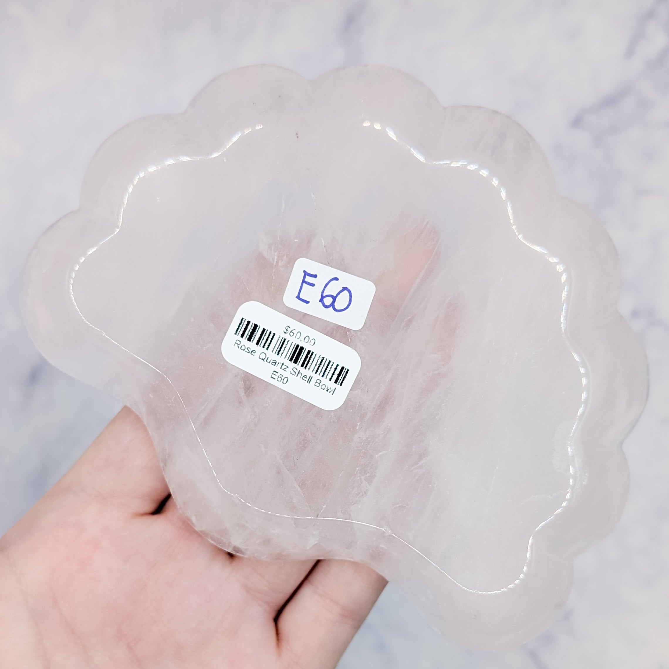 Rose Quartz Shell Bowl E60