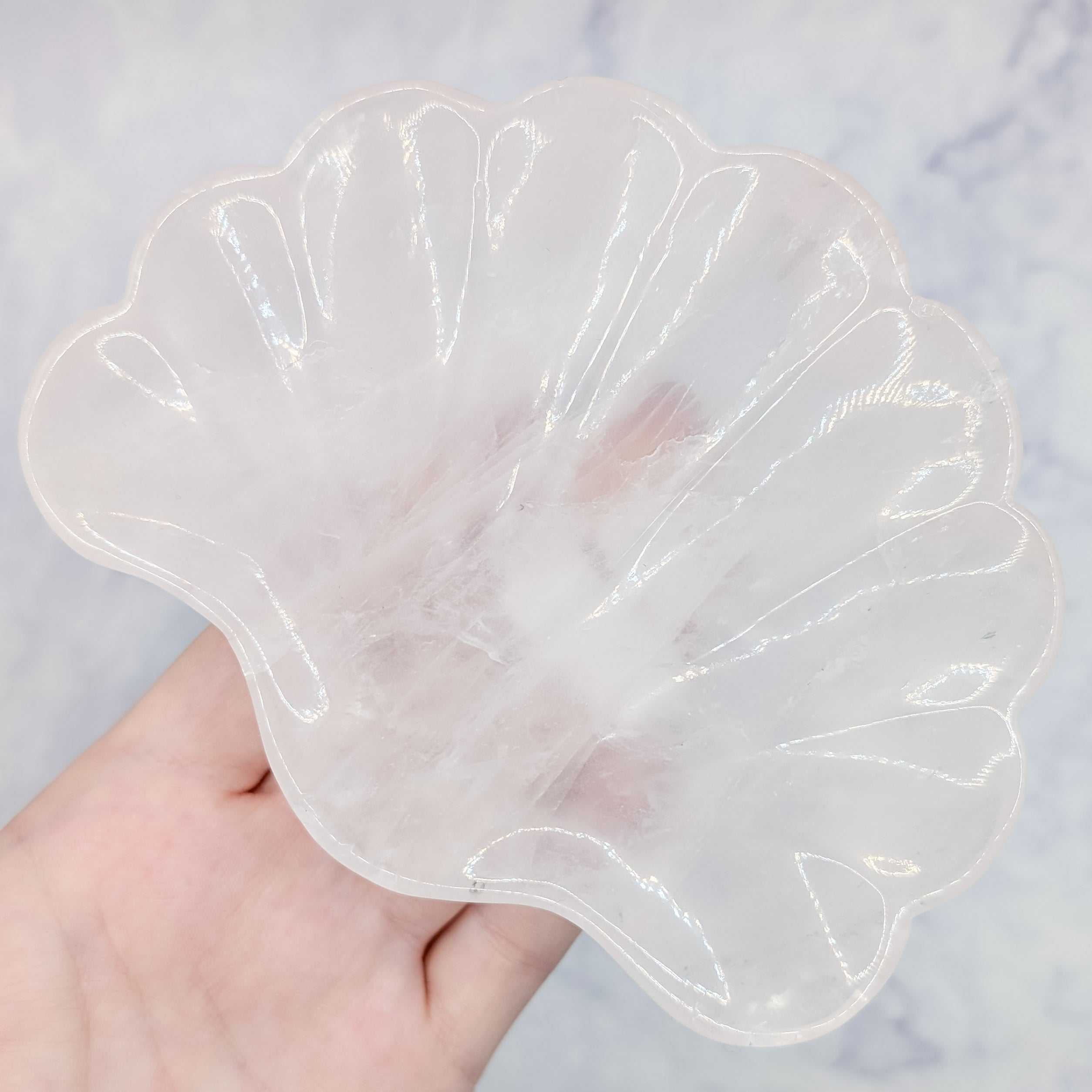 Rose Quartz Shell Bowl E60