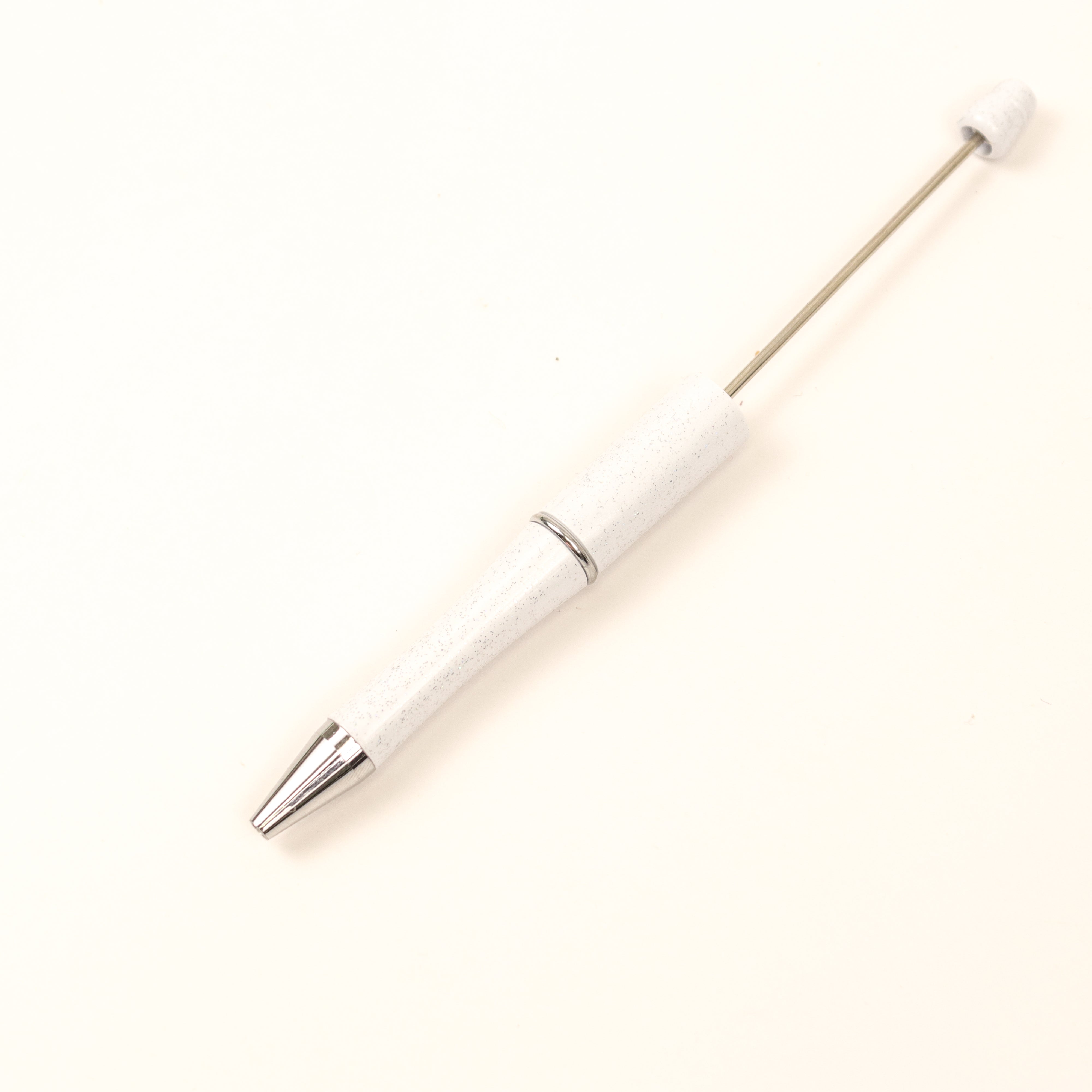 White Glitter Beadable Pen $1.50