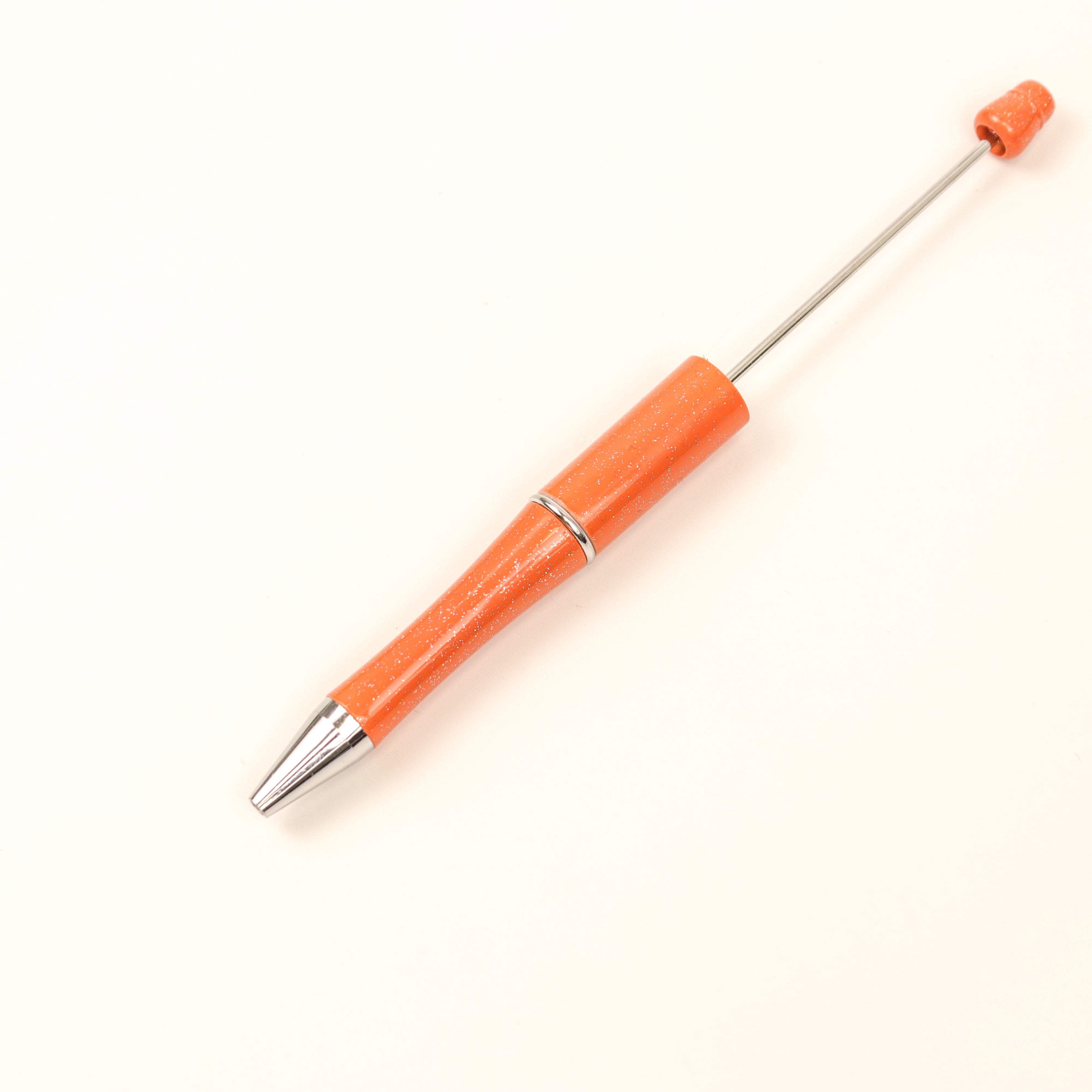 Orange Glitter Beadable Pen $1.50