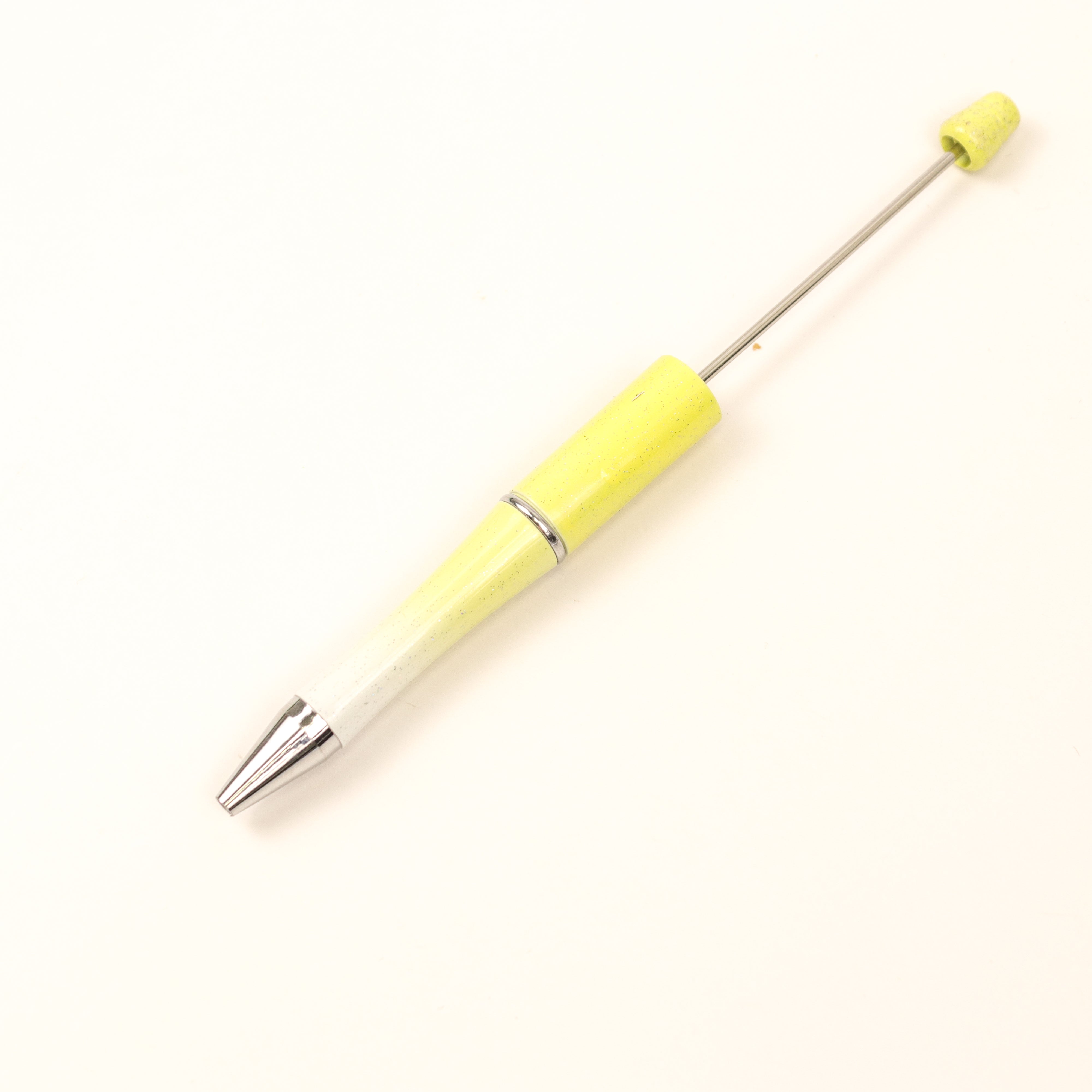 Yellow/White Glitter Beadable Pen $1.50