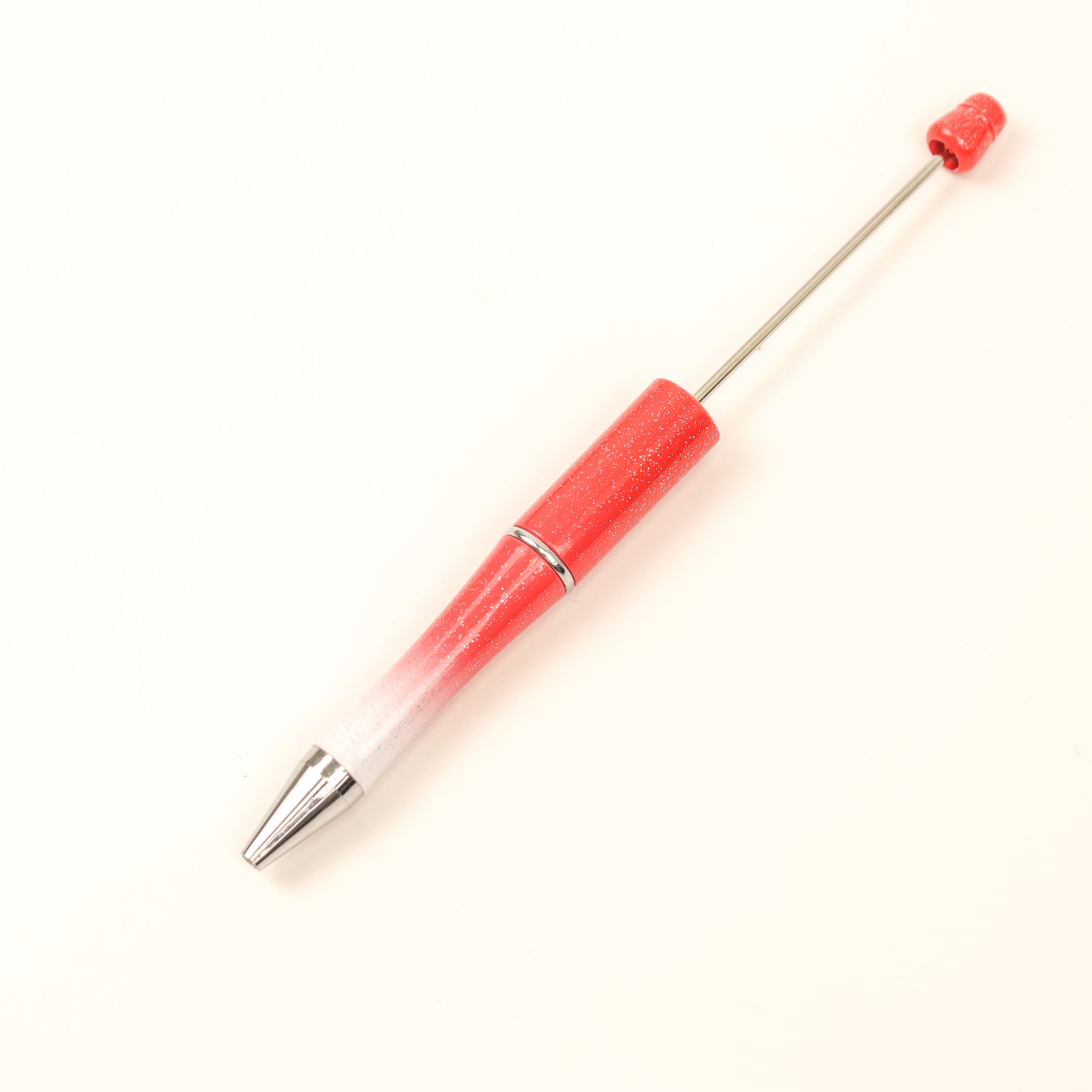 Red/White Glitter Beadable Pen $1.50