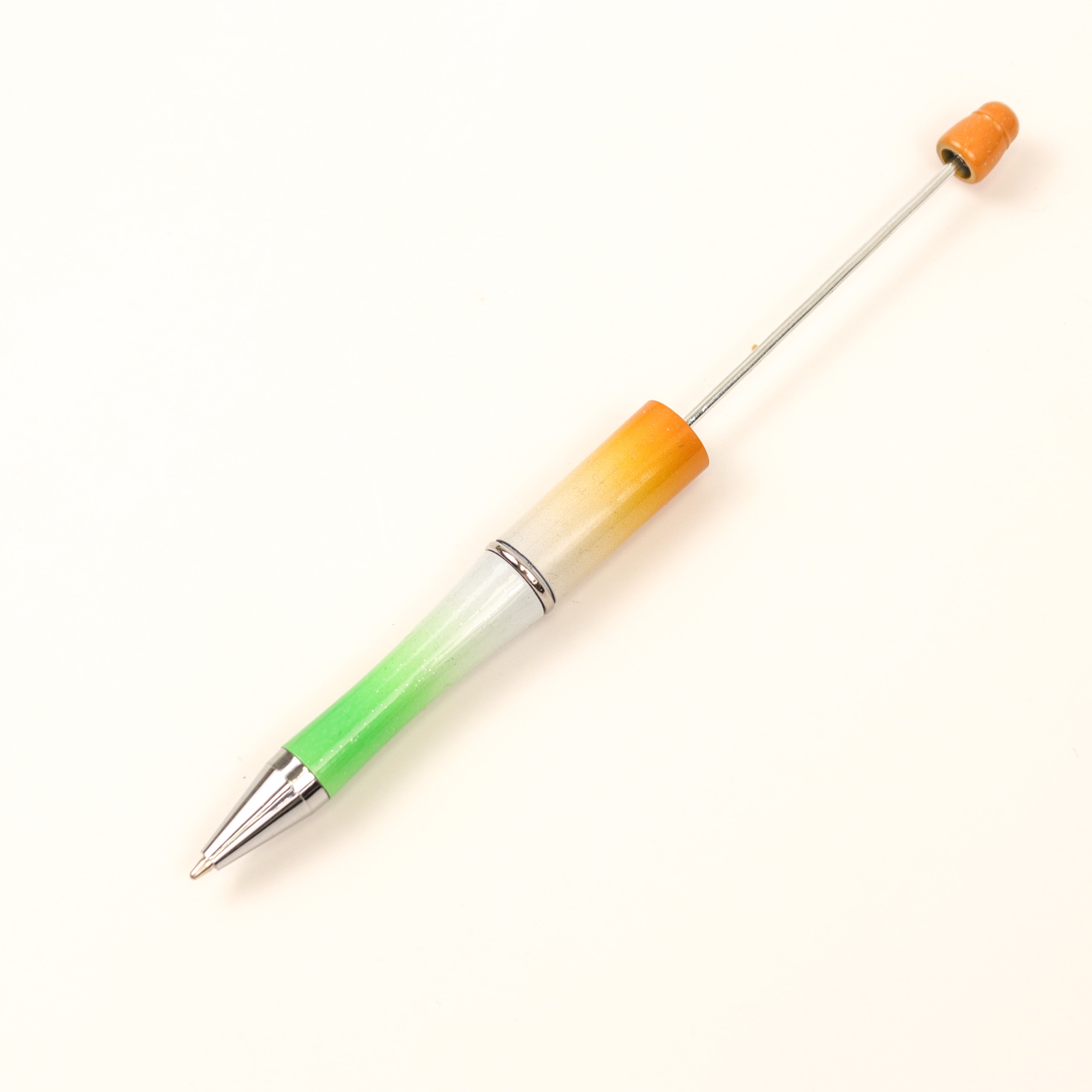 Orange/Green Glitter Beadable Pen $1.50