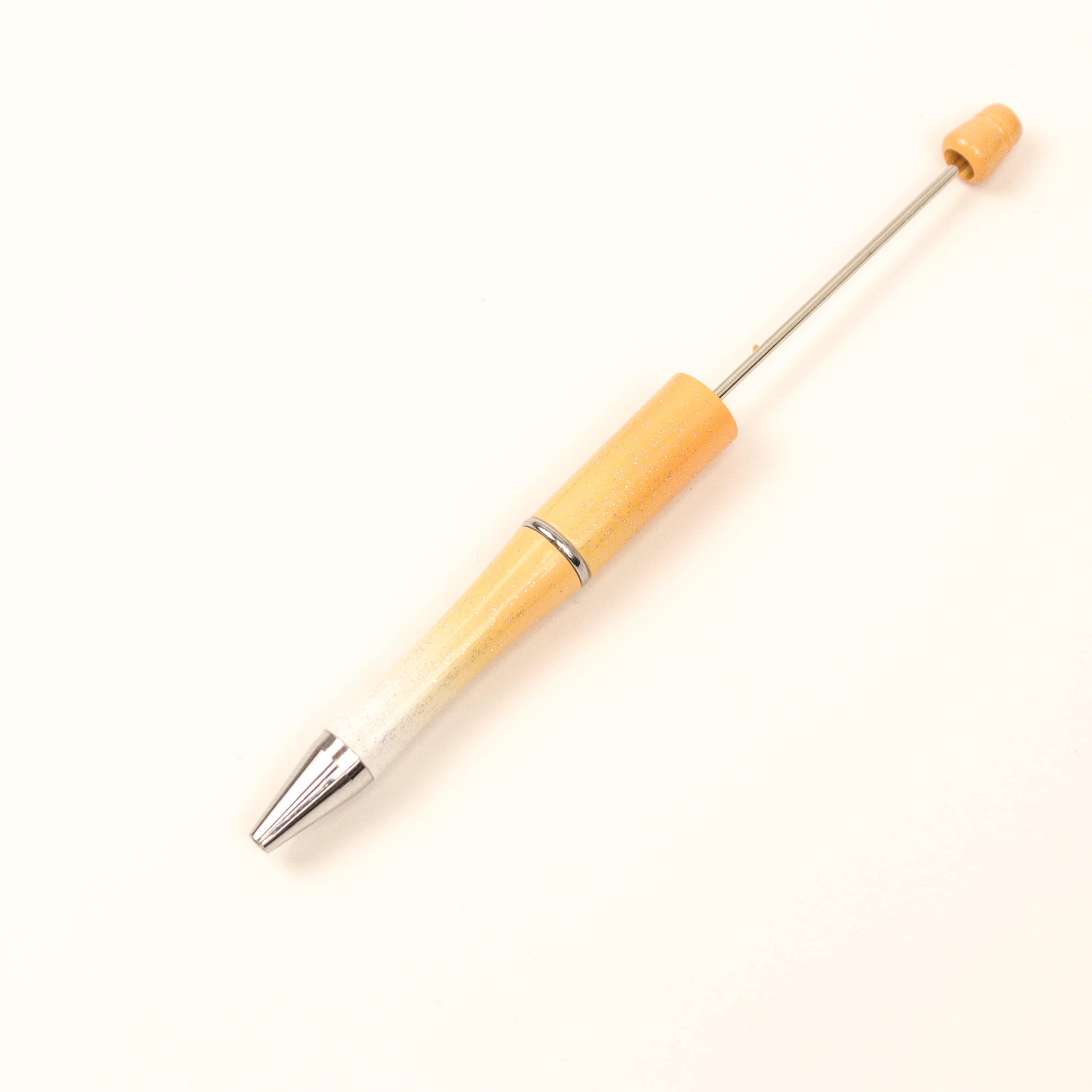 Orange/White Glitter Beadable Pen $1.50