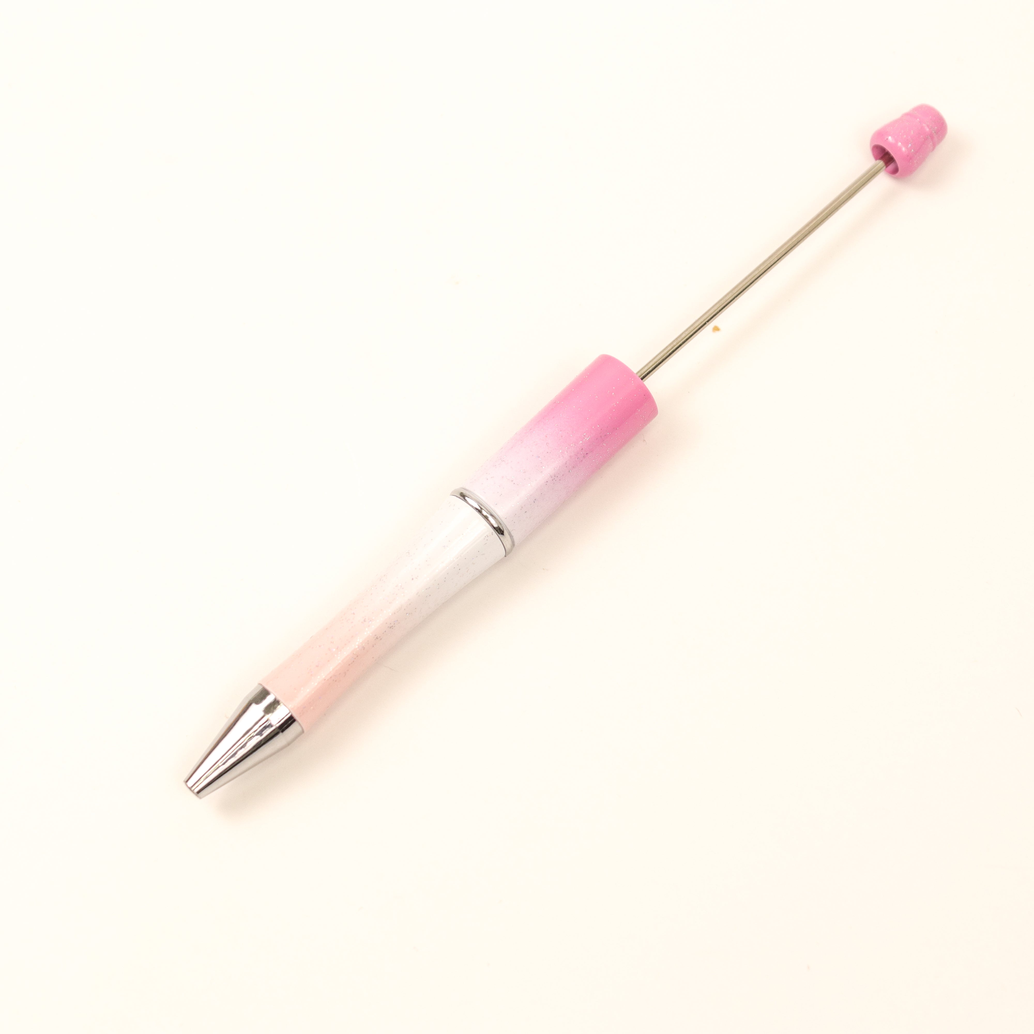 Pink/White Glitter Beadable Pen $1.50