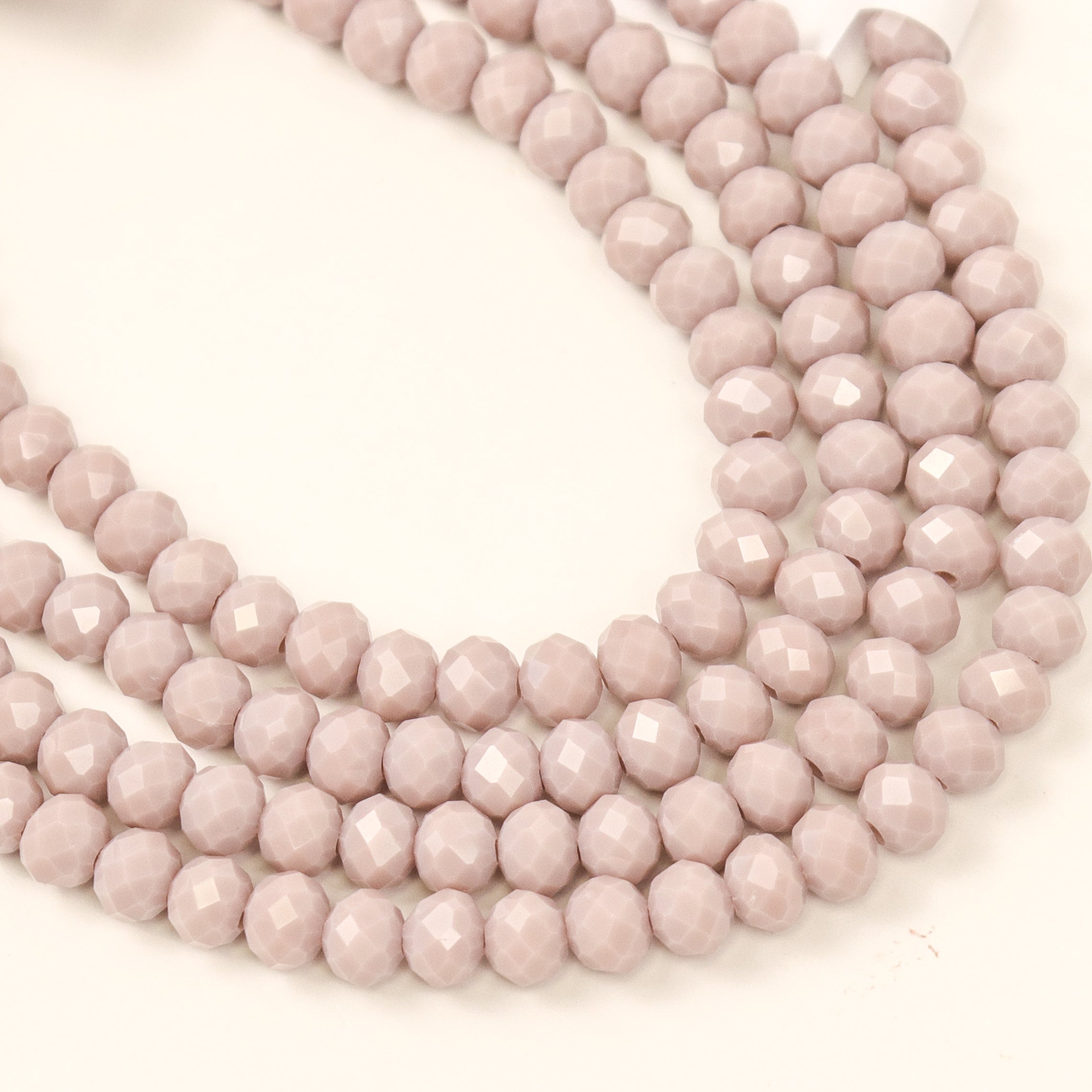 6mm Pastel Purple Faceted Crystal Rondelle Bead Half Strand $3.00