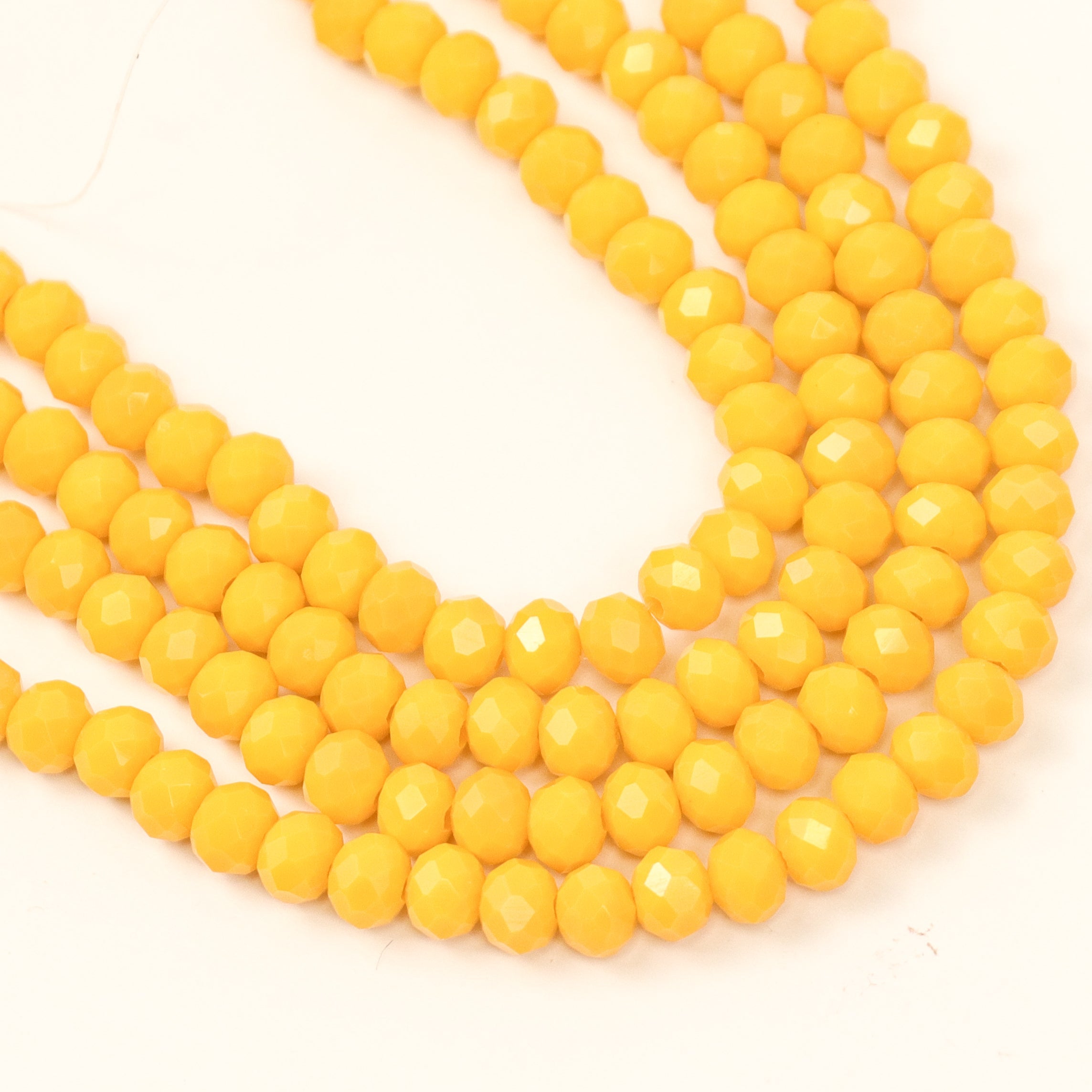 6mm Orange Faceted Crystal Rondelle Bead Half Strand $3.00