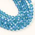 10mm Blue Faceted Crystal Rondelle Bead Half Strand $4.00