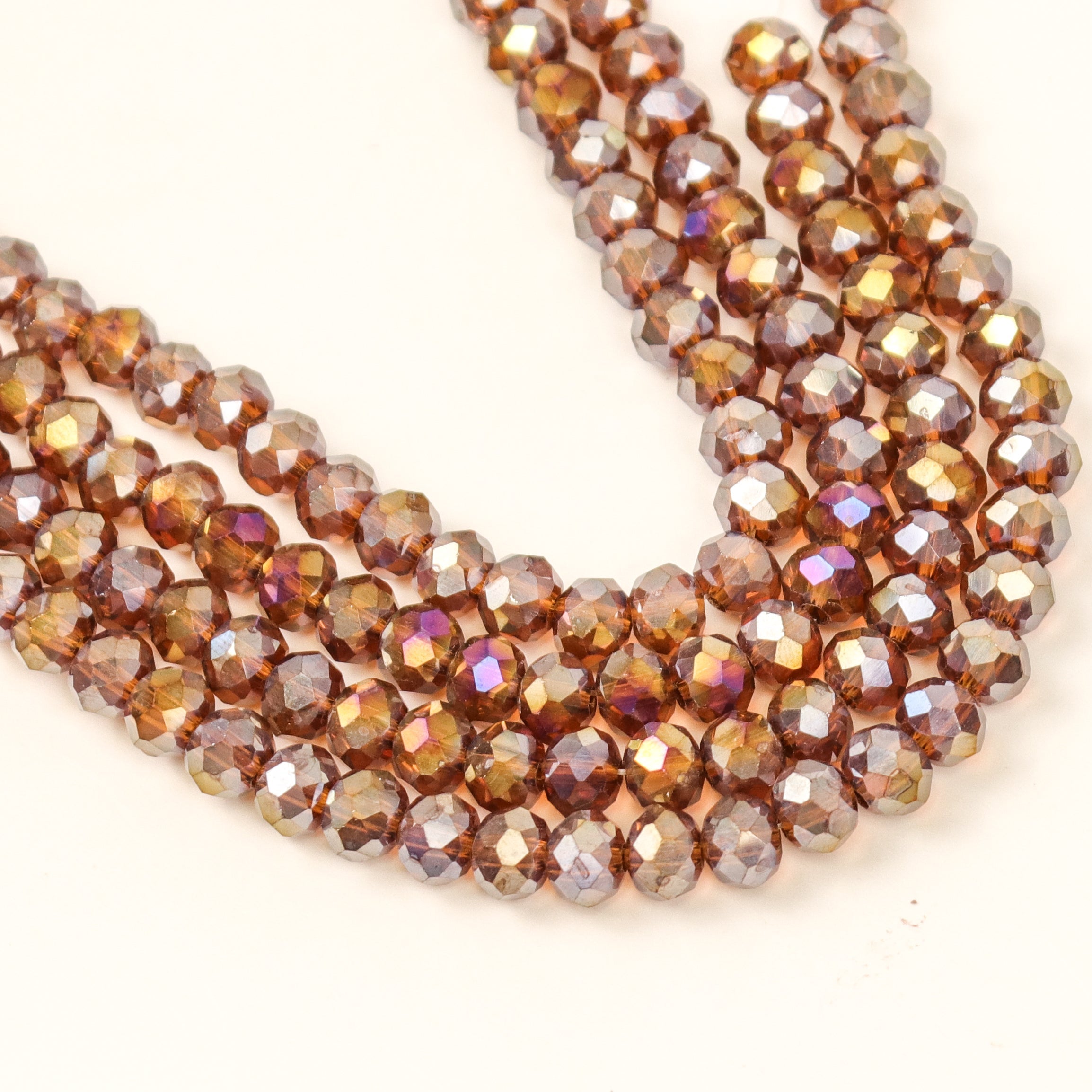 6mm Tundra Orange Faceted Crystal Rondelle Bead Half Strand $3.00
