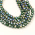 8mm Forest Green Faceted Crystal Rondelle Bead Half Strand $3.50
