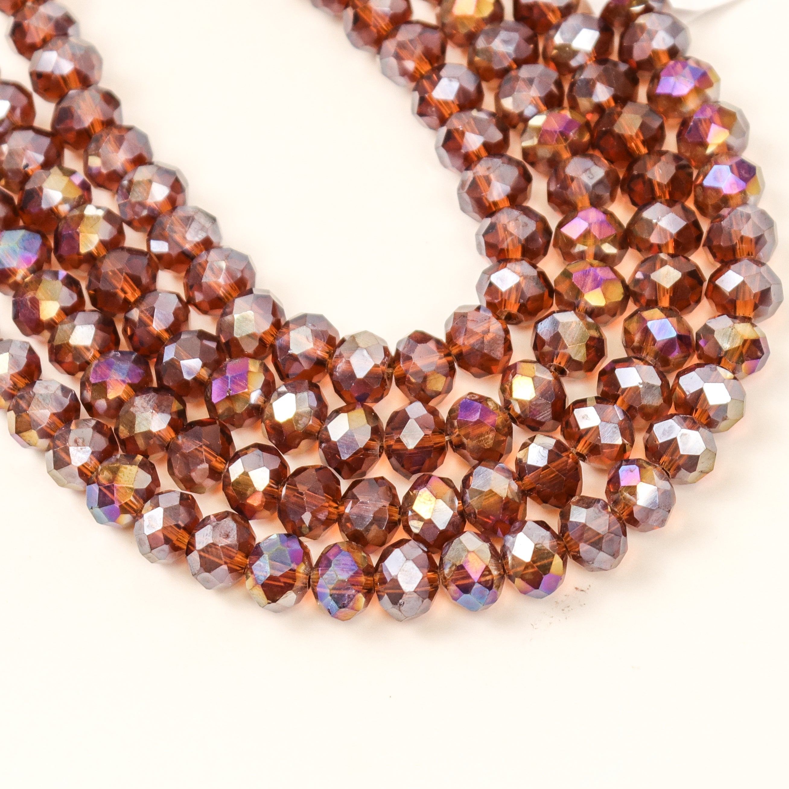 8mm Tundra Orange Faceted Crystal Rondelle Bead Half Strand $3.50