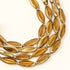 20x8mm Amber Yellow Gold-Dipped Horse Eye Crystal Bead Half Strand $4.00
