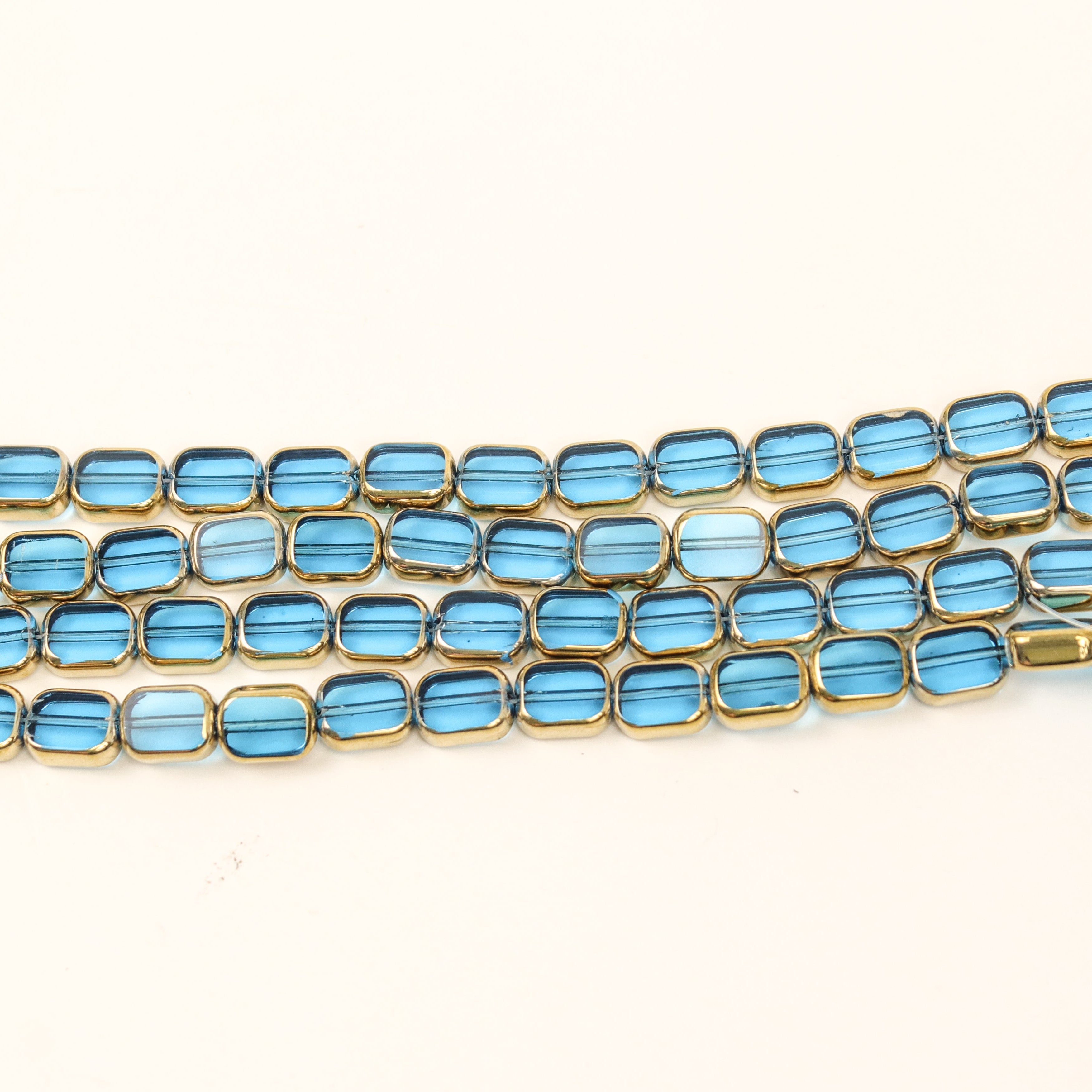 10x8mm Gold-Dipped Rectangle Crystal Bead Half Strand $4.00