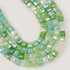 4mm Green Faceted Crystal Cube Bead Half Strand $3.50