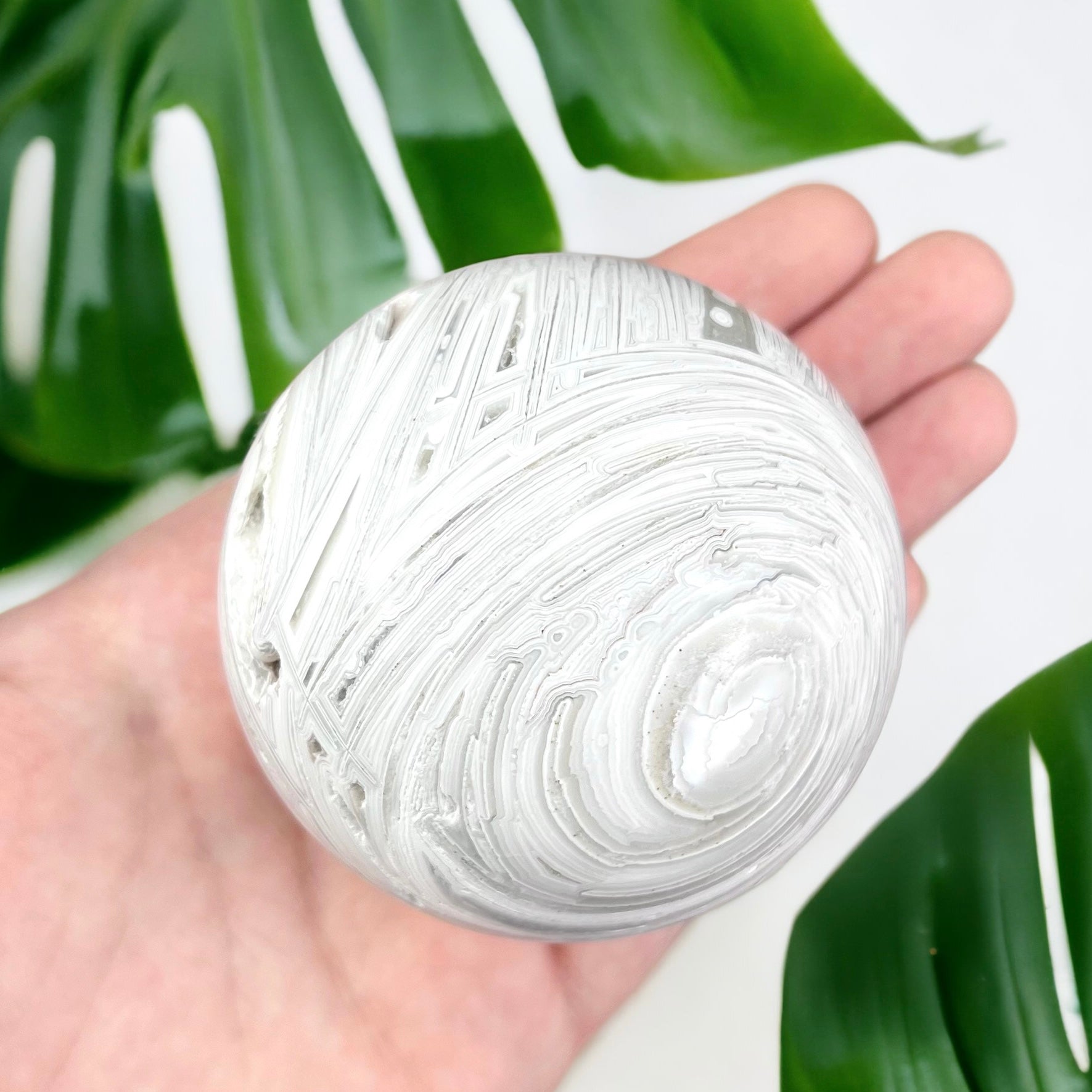 White Lace Agate Sphere