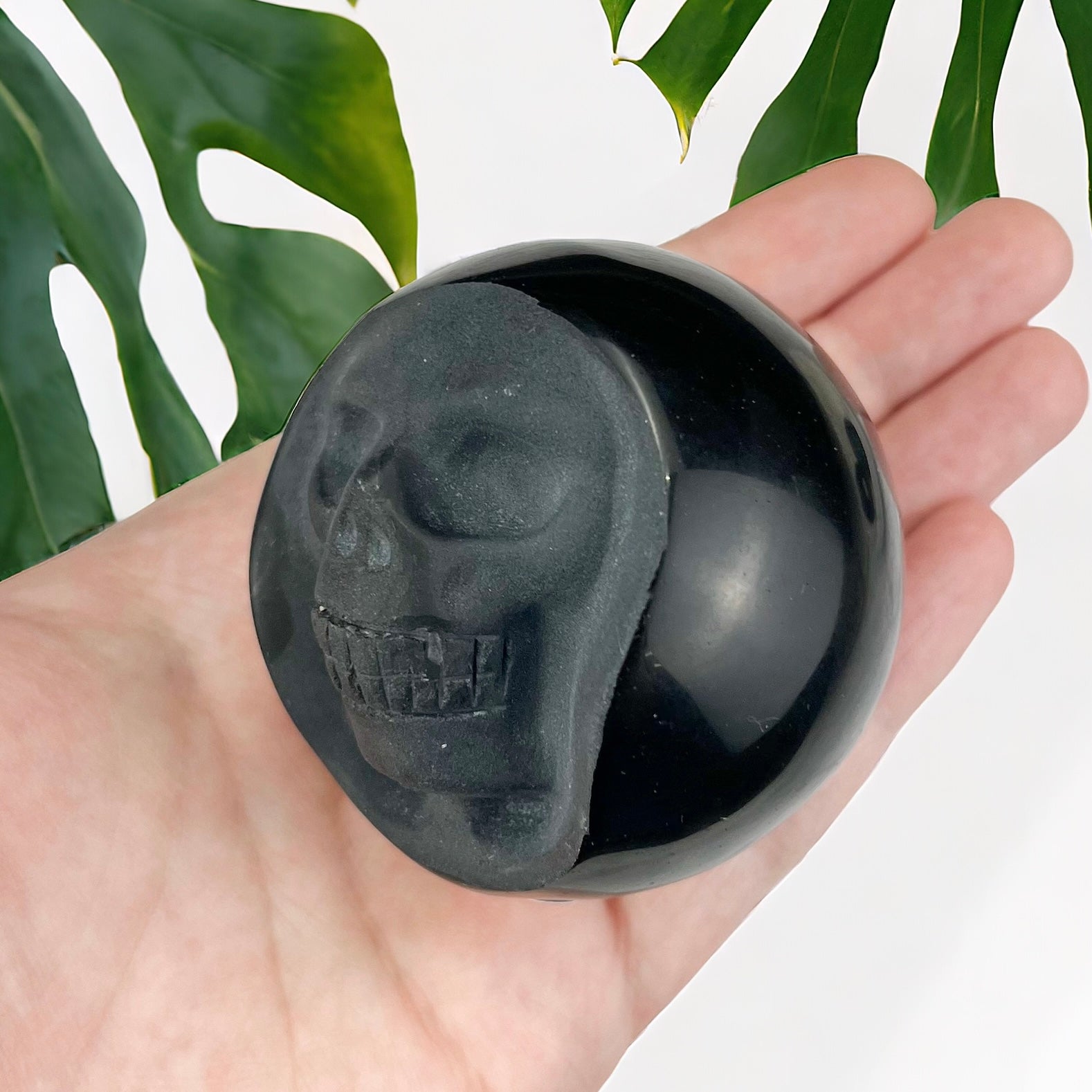 Black Obsidian Skull Sphere