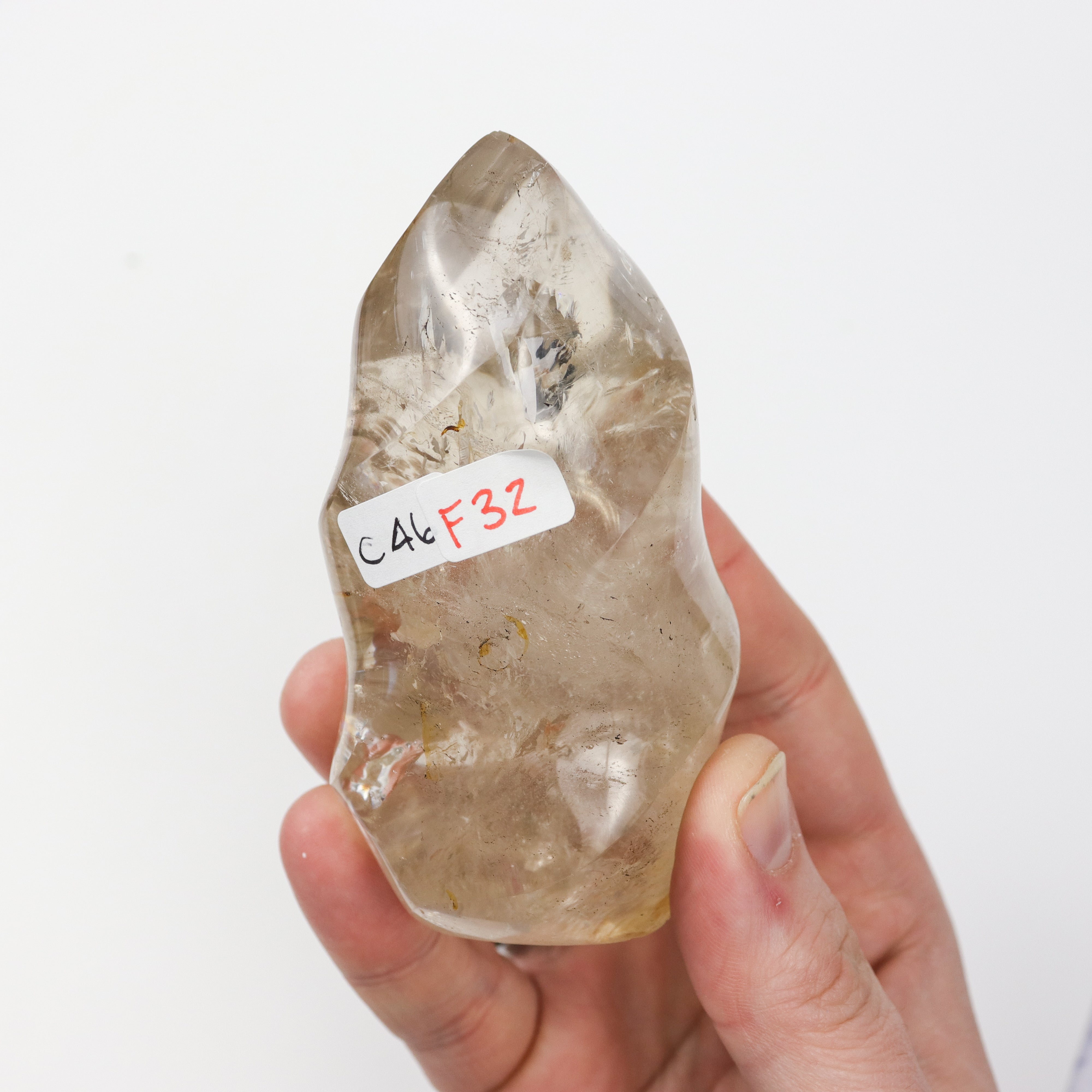 4 inch Clear Quartz Flame F32